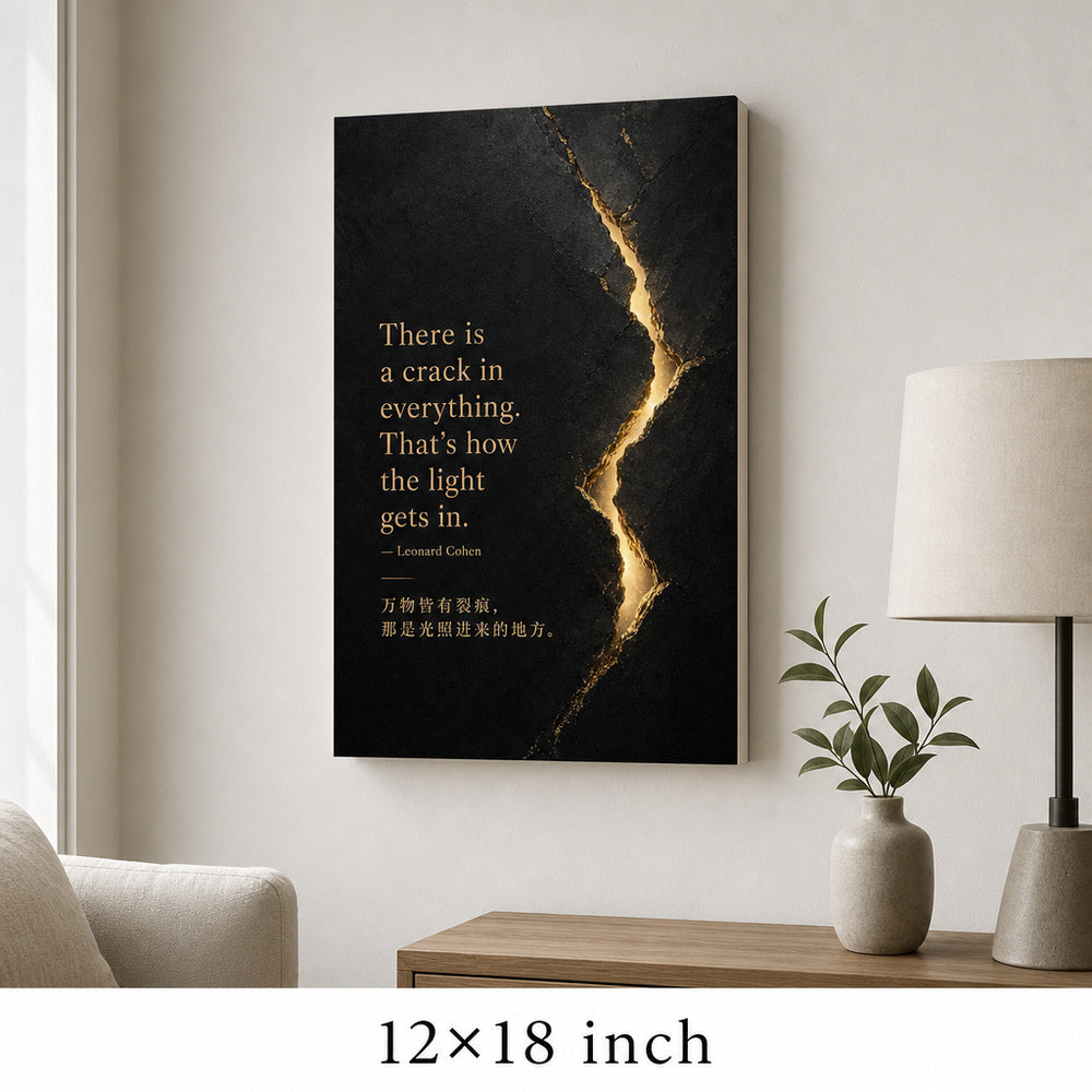 Black Stone Healing Light Leonard Cohen Canvas Wall Art - 04_sku_12x18_wall