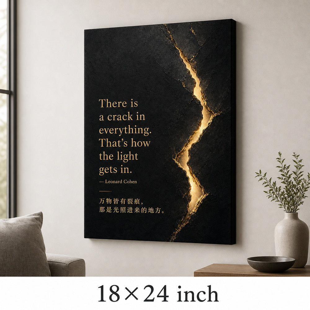 Black Stone Healing Light Leonard Cohen Canvas Wall Art - 05_sku_18x24_wall