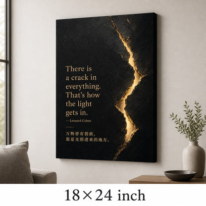 Black Stone Healing Light Leonard Cohen Canvas Wall Art - 05_sku_18x24_wall