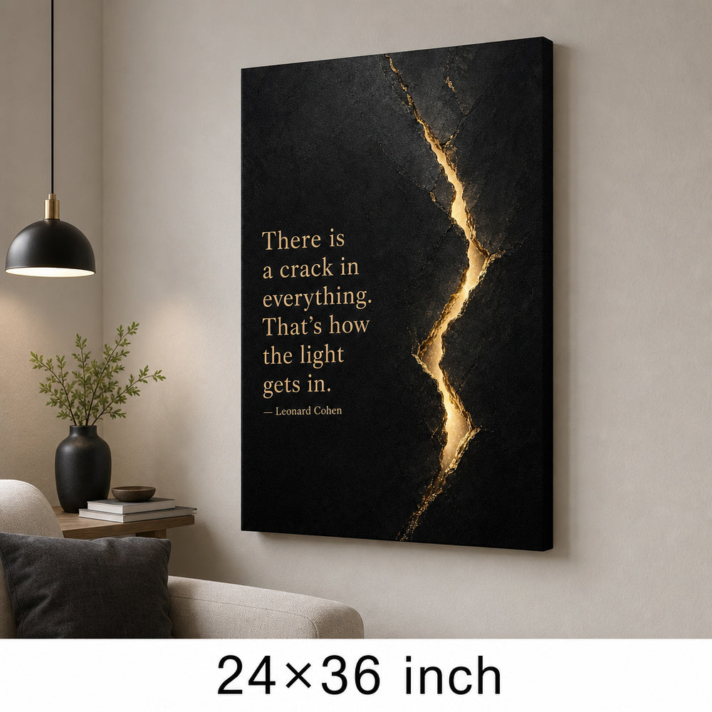 Black Stone Healing Light Leonard Cohen Canvas Wall Art - 06_sku_24x36_wall