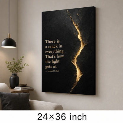 Black Stone Healing Light Leonard Cohen Canvas Wall Art - 06_sku_24x36_wall