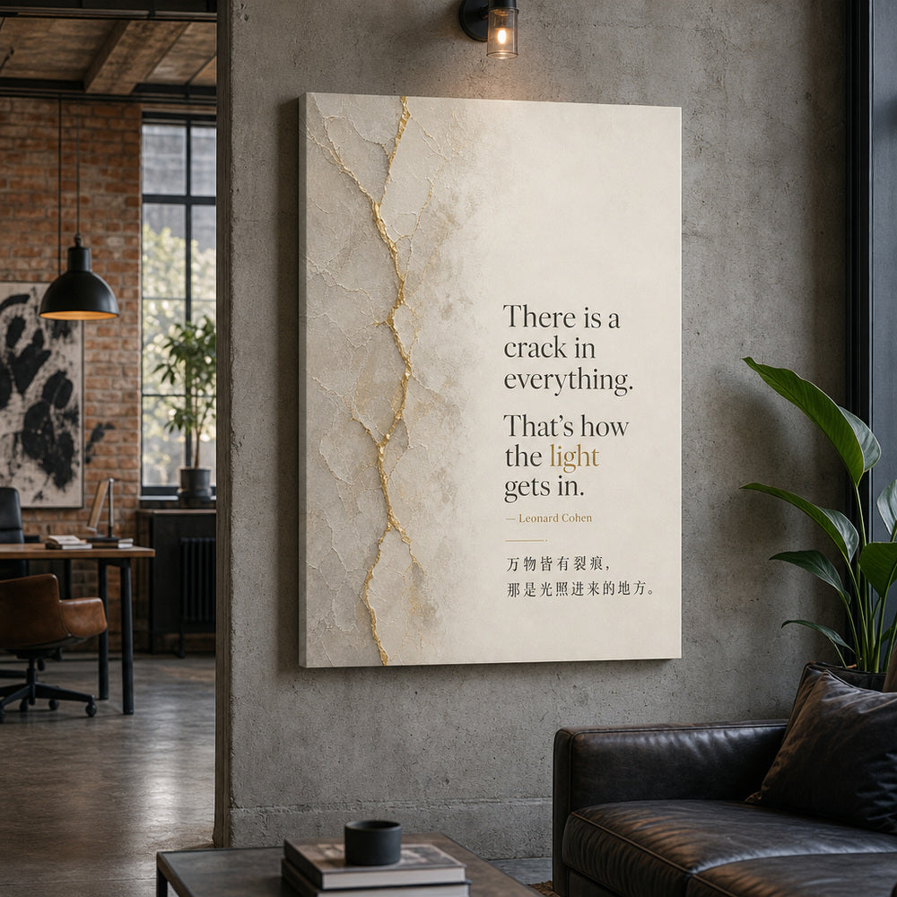 Minimal Gallery Split Layout Leonard Cohen Canvas Wall Art - 02_wall_scene