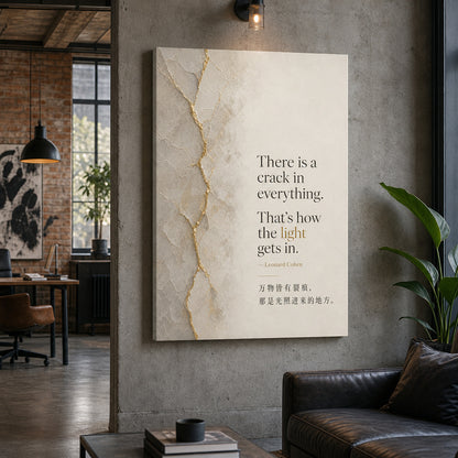 Minimal Gallery Split Layout Leonard Cohen Canvas Wall Art - 02_wall_scene