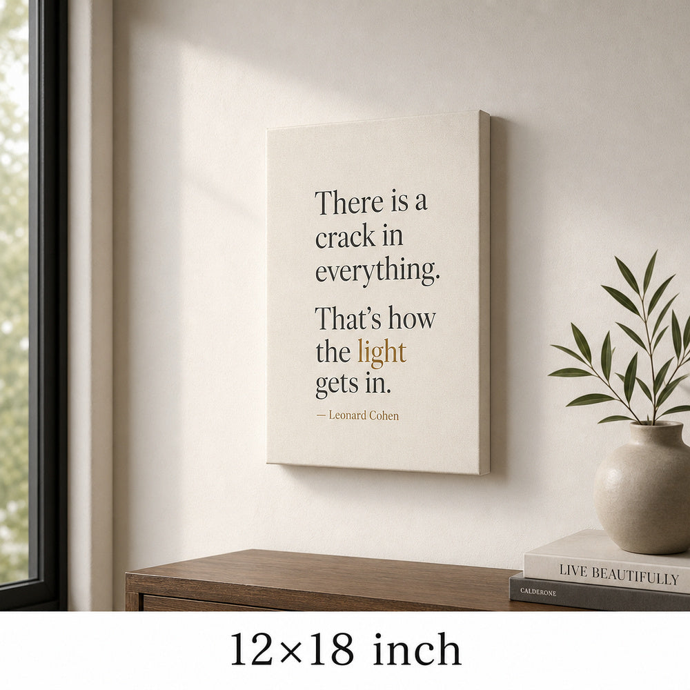 Minimal Gallery Split Layout Leonard Cohen Canvas Wall Art - 04_sku_12x18_wall