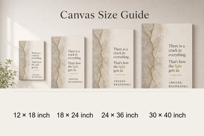 Minimal Gallery Split Layout Leonard Cohen Canvas Wall Art - 08_size_comparison