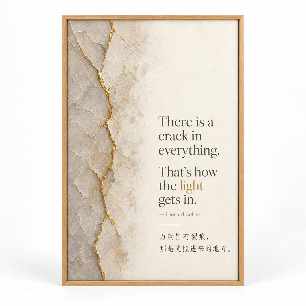 Minimal Gallery Split Layout Leonard Cohen Canvas Wall Art | brown_sku