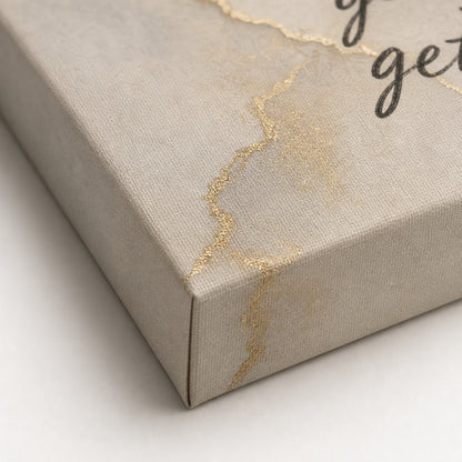 Handwritten Gold Foil Fusion Leonard Cohen Canvas Wall Art - 03_detail_closeup