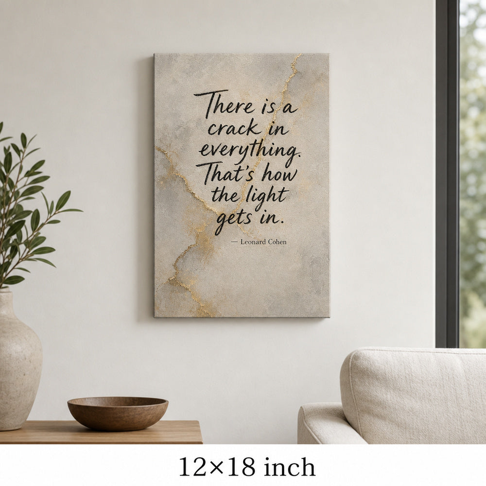 Handwritten Gold Foil Fusion Leonard Cohen Canvas Wall Art - 04_sku_12x18_wall
