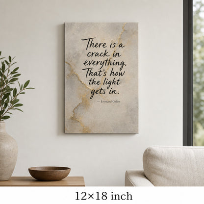 Handwritten Gold Foil Fusion Leonard Cohen Canvas Wall Art - 04_sku_12x18_wall