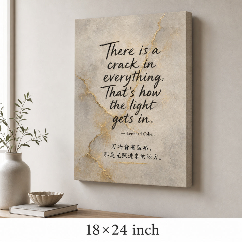 Handwritten Gold Foil Fusion Leonard Cohen Canvas Wall Art - 05_sku_18x24_wall
