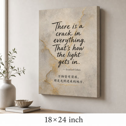 Handwritten Gold Foil Fusion Leonard Cohen Canvas Wall Art - 05_sku_18x24_wall