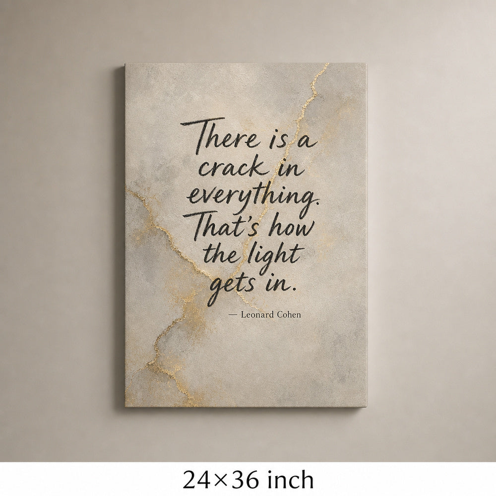 Handwritten Gold Foil Fusion Leonard Cohen Canvas Wall Art - 06_sku_24x36_wall