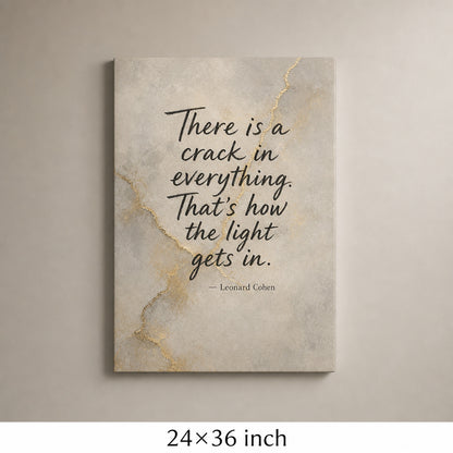 Handwritten Gold Foil Fusion Leonard Cohen Canvas Wall Art - 06_sku_24x36_wall