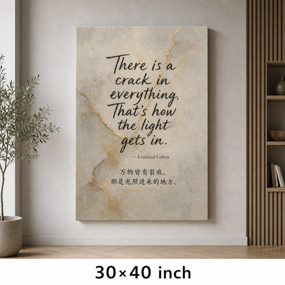 Handwritten Gold Foil Fusion Leonard Cohen Canvas Wall Art - 07_sku_30x40_wall