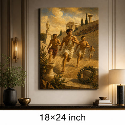 Ancient Greek Runners Classical Sports Oil Painting Canvas Wall Art - 05_sku_18x24_wall
