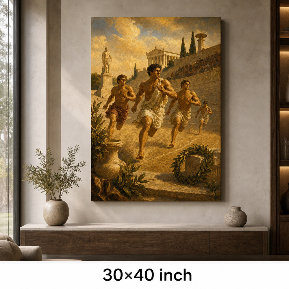Ancient Greek Runners Classical Sports Oil Painting Canvas Wall Art - 07_sku_30x40_wall