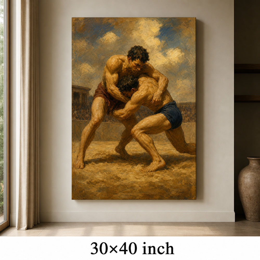 Classical Wrestlers Arena Oil Painting Canvas Wall Art - 07_sku_30x40_wall