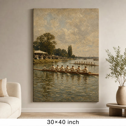 Vintage Rowing Regatta Oil Painting Canvas Wall Art - 07_sku_30x40_wall