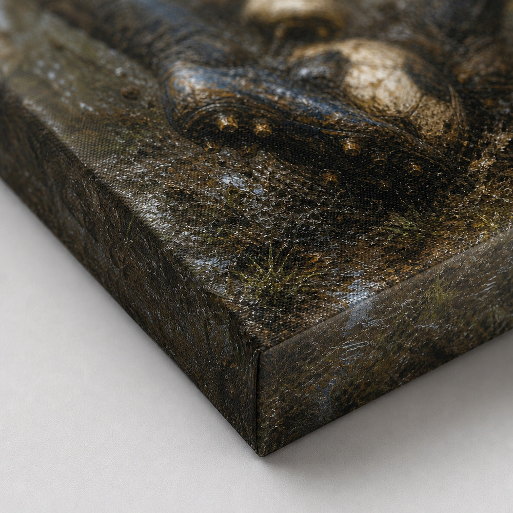 Muddy Tackle Boots Football Oil Painting Canvas Wall Art - 03_detail_closeup