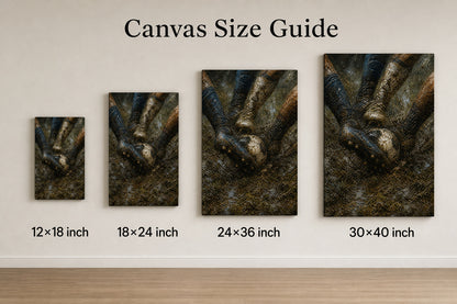 Muddy Tackle Boots Football Oil Painting Canvas Wall Art - 08_size_comparison