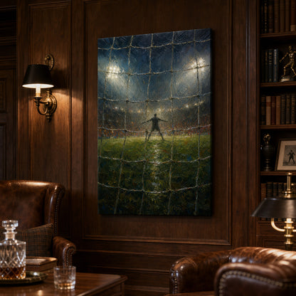 Goal Net Goalkeeper Gaze Football Oil Painting Canvas Wall Art - 02_wall_scene
