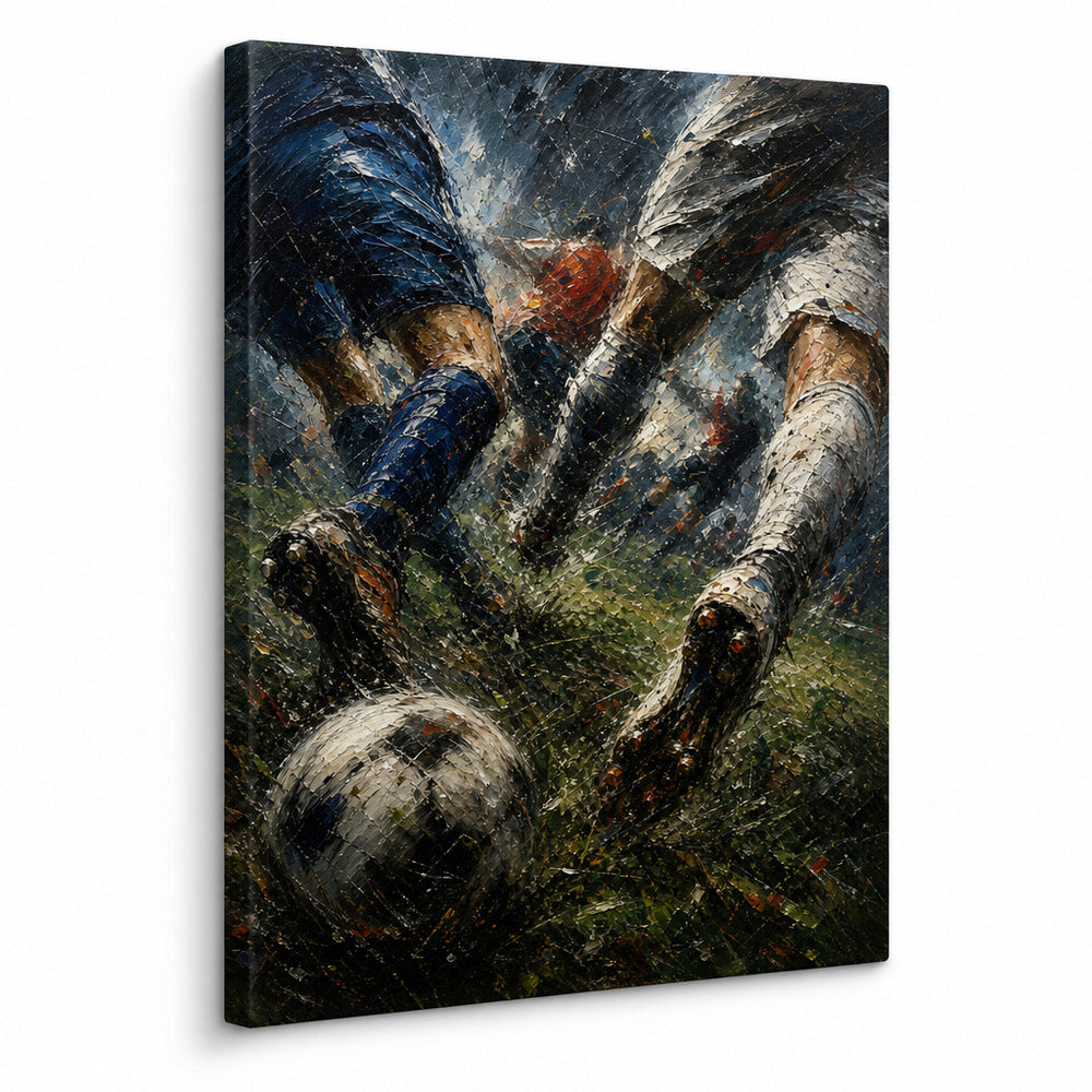 Final Whistle Abstract Football Motion Oil Painting Canvas Wall Art - soccer canvas wall art by AUSJOJO