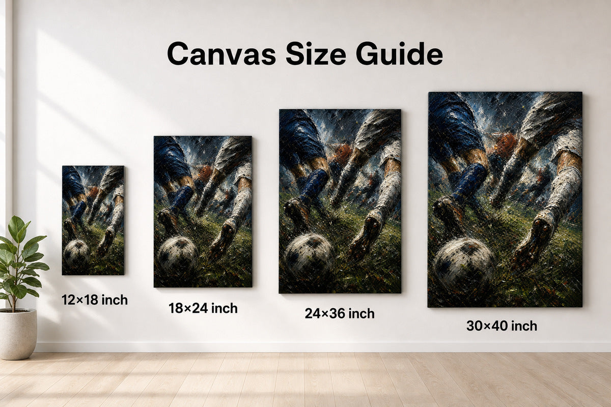 Final Whistle Abstract Football Motion Oil Painting Canvas Wall Art - 08_size_comparison