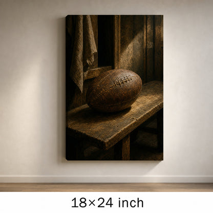 Vintage Leather Football Locker Bench Oil Painting Canvas Wall Art - 05_sku_18x24_wall