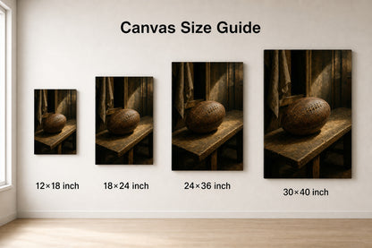 Vintage Leather Football Locker Bench Oil Painting Canvas Wall Art - 08_size_comparison