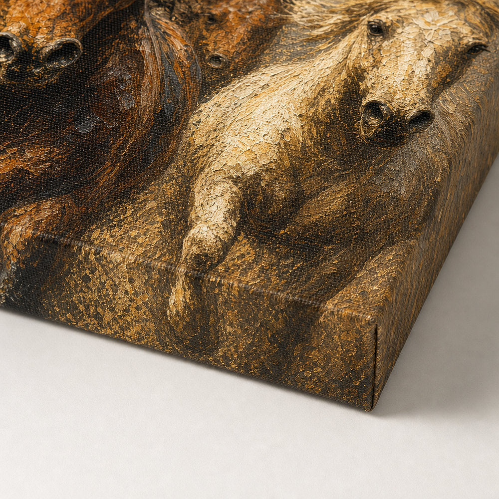 Wild Horse Finish Surge Oil Painting Canvas Wall Art - 03_detail_closeup