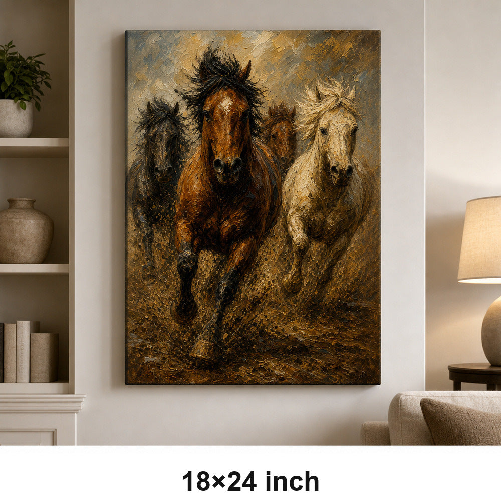 Wild Horse Finish Surge Oil Painting Canvas Wall Art - 05_sku_18x24_wall