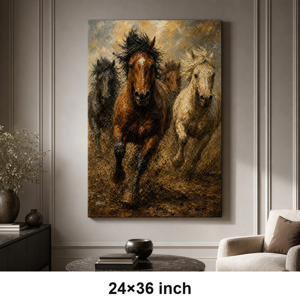 Wild Horse Finish Surge Oil Painting Canvas Wall Art - 06_sku_24x36_wall