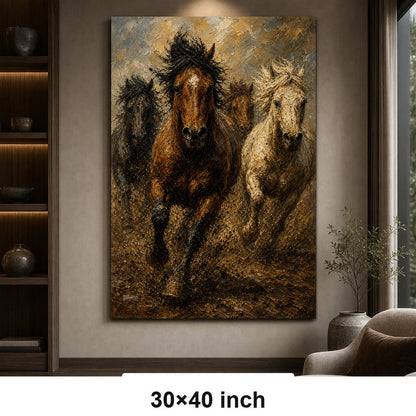 Wild Horse Finish Surge Oil Painting Canvas Wall Art - 07_sku_30x40_wall