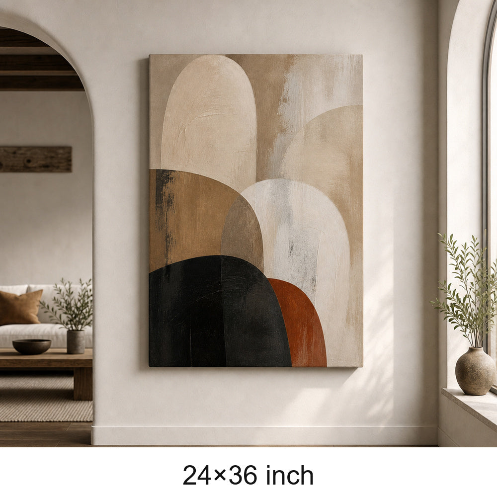 Neutral Abstract Soft Arch Forms Canvas Wall Art - 06_sku_24x36_wall