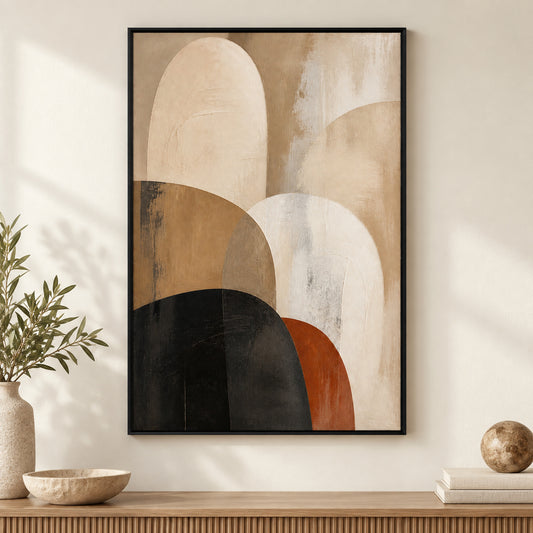 Neutral Abstract Soft Arch Forms Canvas Wall Art | black_independent_close
