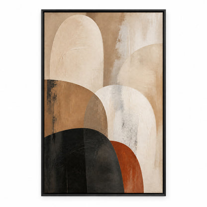 Neutral Abstract Soft Arch Forms Canvas Wall Art | black_sku