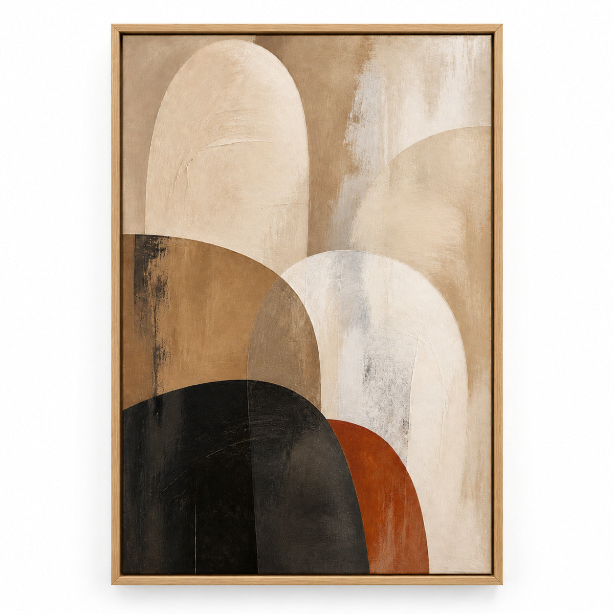 Neutral Abstract Soft Arch Forms Canvas Wall Art | brown_sku