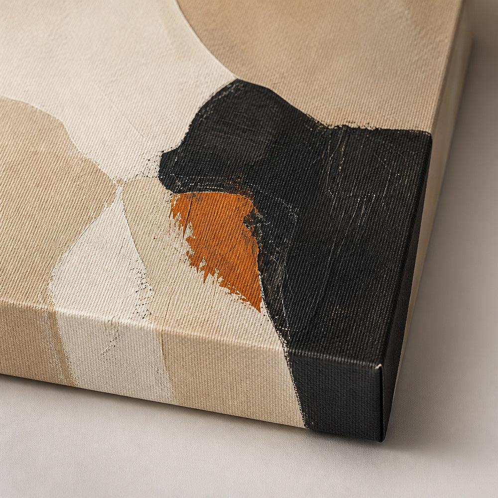 Neutral Abstract Layered Stone Blocks Canvas Wall Art - 03_detail_closeup