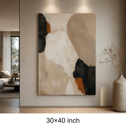 Neutral Abstract Layered Stone Blocks Canvas Wall Art - 07_sku_30x40_wall