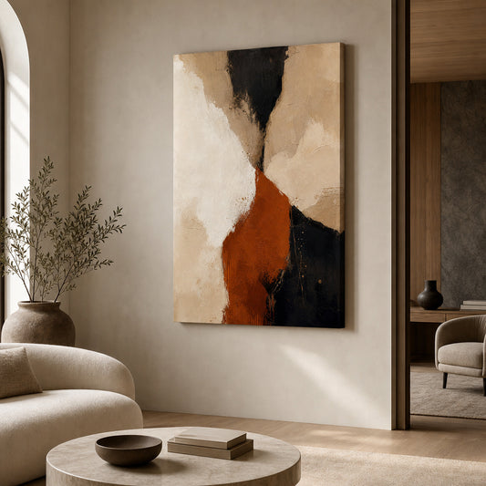 Neutral Abstract Sienna Balance Canvas Wall Art — room scene