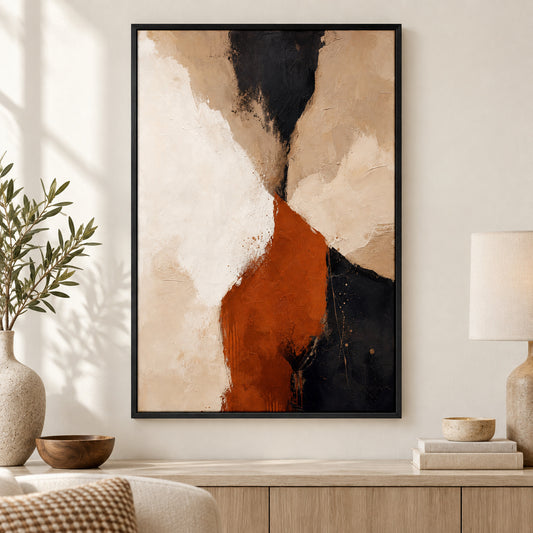 Neutral Abstract Sienna Balance Canvas Wall Art | black_independent_close