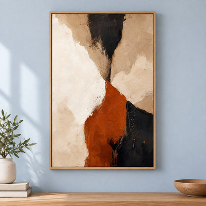 Neutral Abstract Sienna Balance Canvas Wall Art | brown_independent_close