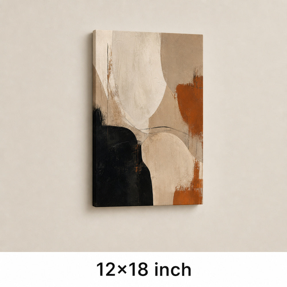 Neutral Abstract Black Taupe Anchor Canvas Wall Art - 04_sku_12x18_wall