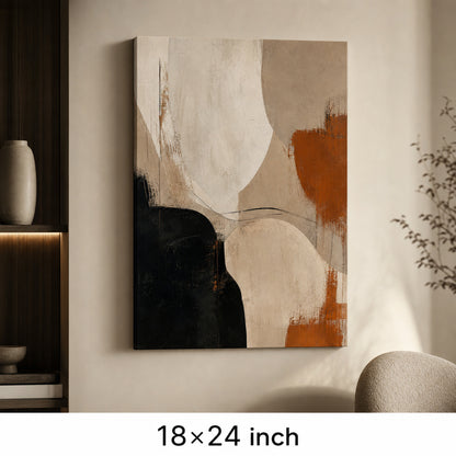 Neutral Abstract Black Taupe Anchor Canvas Wall Art - 05_sku_18x24_wall