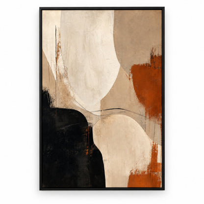Neutral Abstract Black Taupe Anchor Canvas Wall Art | black_sku