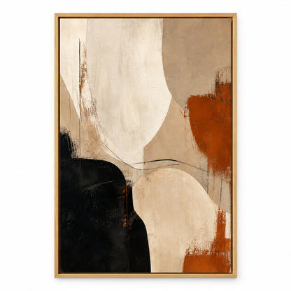 Neutral Abstract Black Taupe Anchor Canvas Wall Art | brown_sku