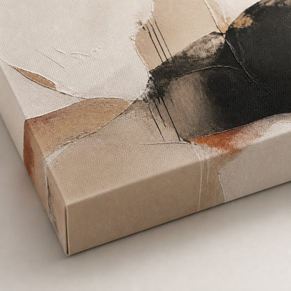 Neutral Abstract Ivory Sand Flow Canvas Wall Art - 03_detail_closeup