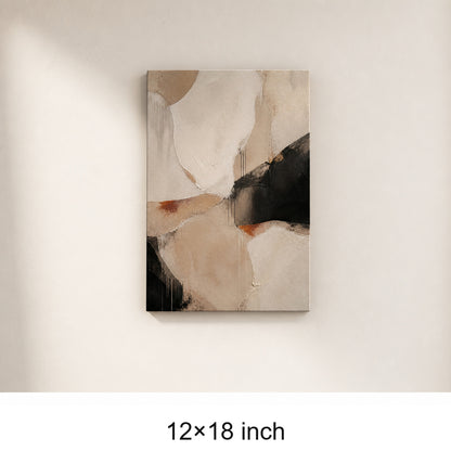 Neutral Abstract Ivory Sand Flow Canvas Wall Art - 04_sku_12x18_wall