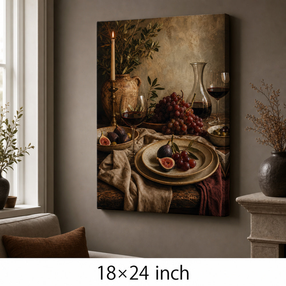 Warm Dining Room Still Life Canvas Wall Art - 05_sku_18x24_wall