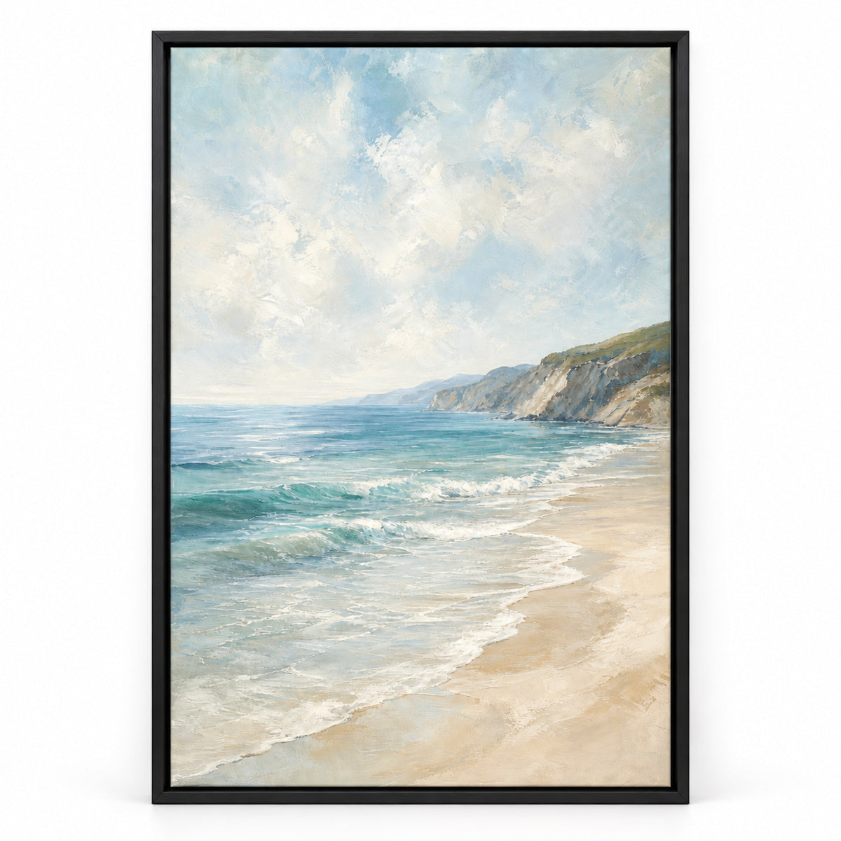 Coastal Ocean Canvas Wall Art | black_sku